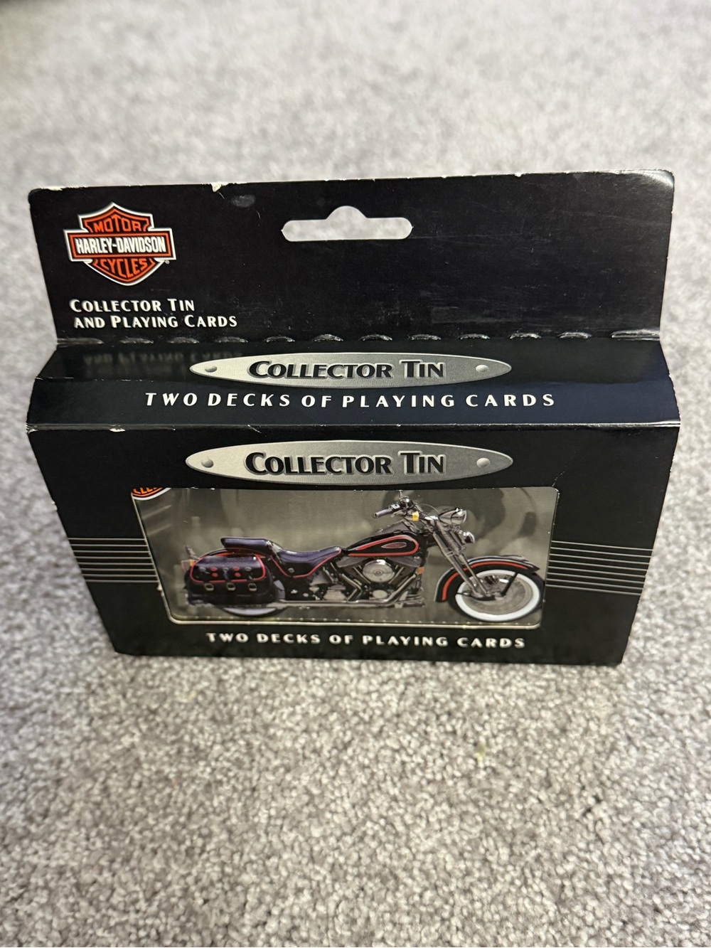 Harley-Davidson Collector Tin & Two Decks of Playing Cards - 1998 sealed decks